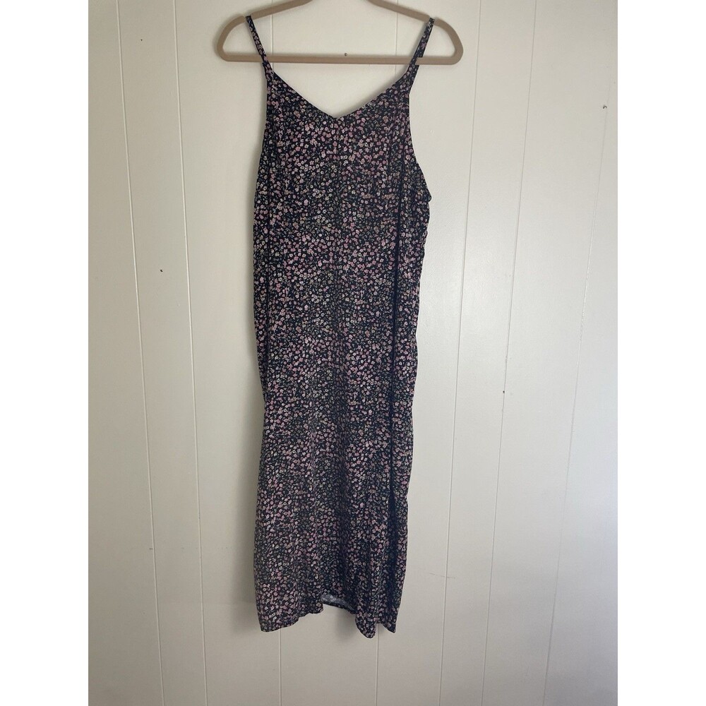 Wallflower Floral Spaghetti Strap V~Neck Front Slit Midi Dress  Size XXL